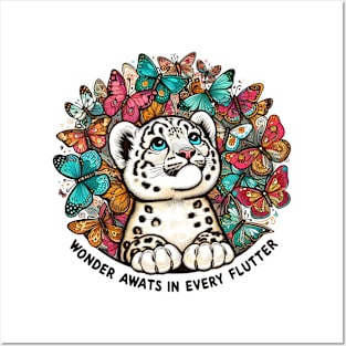 "Enchantment in Bloom" Snow Leopard Cub Posters and Art
